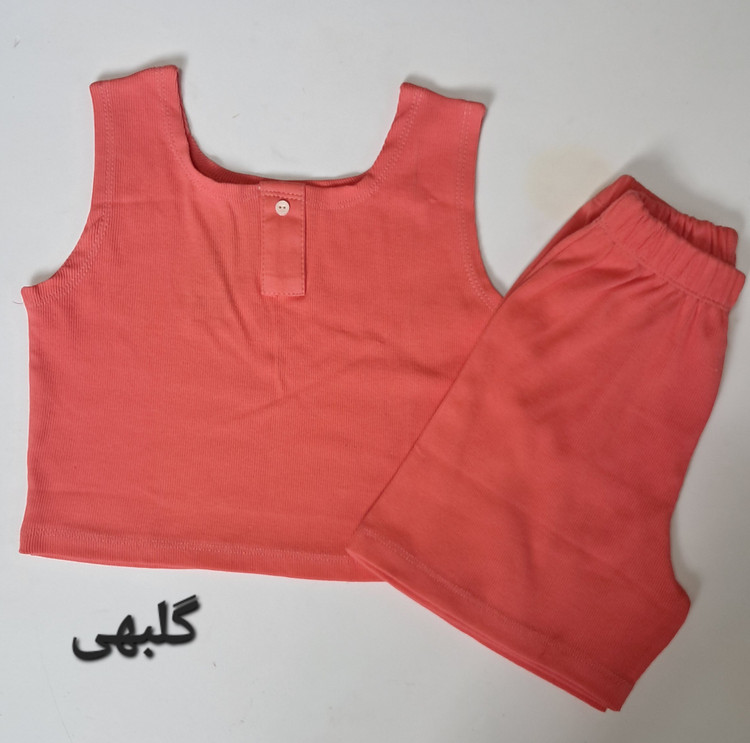 ست کراپ تاپ و شورتک کبریتی نرم و لطیف تابستانی مناسب پنج سال تا سیزده سال