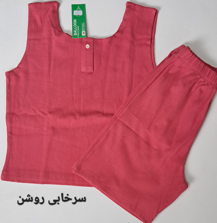 ست کراپ تاپ و شورتک کبریتی نرم و لطیف تابستانی مناسب پنج سال تا سیزده سال