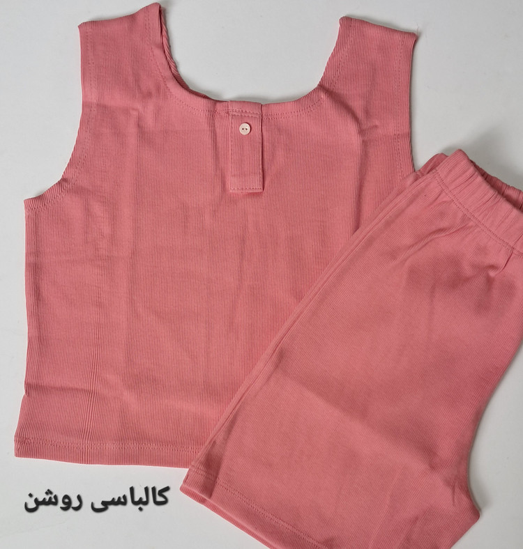 ست کراپ تاپ و شورتک کبریتی نرم و لطیف تابستانی مناسب پنج سال تا سیزده سال